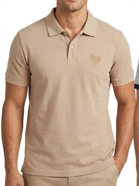 INIMIGO size XL Men's Beige Polo Shirt with Heart embroidery